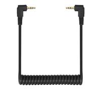sourcing map 3mm to Male Flash PC Sync Cable, Plug to Male Flash Sync Cord with Coiled Cord and Screw Lock 2.5mm(3P) to 2.5mm(3P), Suit for Camera/Photography Connector/Studio, Black