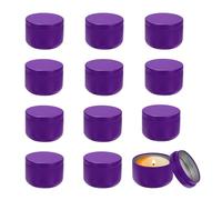 sourcing map 3oz Candle Tins, 12pcs Metal Candle Tins Jars with Lids Round Empty Tin Can Containers Bulk for Storage Tea and Making DIY Arts Crafts Christmas Gifts, Purple