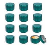 sourcing map 3oz Candle Tins, 12pcs Metal Candle Tins Jars with Lids Round Empty Tin Can Containers Bulk for Storage Tea and Making DIY Arts Crafts Christmas Gifts, Bright Green