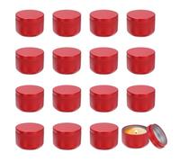 sourcing map 3oz Candle Tins, 16pcs Metal Candle Tins Jars with Lids Round Empty Tin Can Containers Bulk for Storage Tea and Making DIY Arts Crafts Christmas Gifts, Wine Red