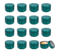 sourcing map 3oz Candle Tins, 16pcs Metal Candle Tins Jars with Lids Round Empty Tin Can Containers Bulk for Storage Tea and Making DIY Arts Crafts Christmas Gifts, Bright Green