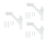 sourcing map 3Pack White Handrail Bracket, 3 Inch Heavy Duty Stair Railing Brackets Stair Support Banister Hardware for Home Office Indoor & Outdoor Stairways