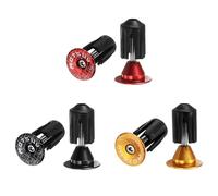 sourcing map 3Pair Bar End Plugs Aluminum Handlebar End Caps Bike Plugs 0.7oz Expanding Locking for MTB Road BMX Fixed Gear Bike, Yellow Red Black