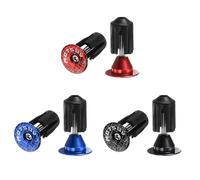 sourcing map 3Pair Bar End Plugs Aluminum Handlebar End Caps Bike Plugs 0.7oz Expanding Locking for MTB Road BMX Fixed Gear Bike, Red Blue Black