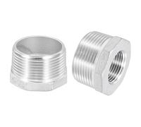 sourcing map 3Pcs 1-1/4" Male to 3/4" Female NPT 304 Stainless Steel Reducer Hex Bushing, Reducing Cast Pipe Adapter Fitting for Industrial, Oil/Gas, Water, HVAC, and Plumbing Systems