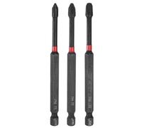 sourcing map 3pcs #1/2/3 Impact Phillips Screwdriver Bit PH1/2/3 1/4" Hex Shank 4" (100mm) Long Magnetic Screw Driver S2 Steel Cross Head Drive Power Screwdriver Drill Bits