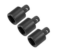 sourcing map 3pcs 1/2" Drive (F) x 3/8" (M) Socket Reducer Adapter, Female to Male, Cr-V Steel(Black)