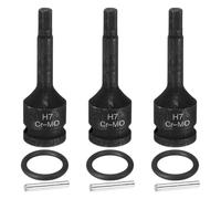 sourcing map 3pcs 1/2" Drive Impact Hex Bit Socket H7(7mm) Metric CR-MO Steel 6-Point Sockets with Cotter Pin for Power Drill Drivers Adapter