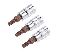sourcing map 3pcs 1/4" Drive x T25 Torx Bit Socket, S2 Steel Bits CR-V Sockets 38mm Length Use with Ratchet Wrench, Slide Bar, Extension Rod