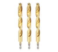 sourcing map 3pcs 1/4" Hex Shank Titanium Twist Drill Bit 12.5mm Drilling Dia 151mm Length High Speed Steel Drills for Hardened Metal, Stainless Steel, Cast Iron, Wood, Plastic