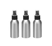 sourcing map 3pcs 1.7oz/50ml Aluminium Spray Bottle with Black Fine Mist Sprayer, Empty Refillable Container Travel Bottle