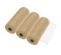 sourcing map 3pcs 10 Inch Poly Burlap Mesh for Wreath, Decorative Mesh Fabric Ribbon 10 Yard for Fall Easter Christmas Flower Bow, Khaki