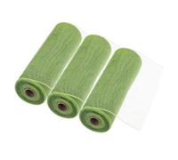 sourcing map 3pcs 10 Inch Poly Burlap Mesh for Wreath, Decorative Mesh Fabric Ribbon 10 Yard for Fall Easter Christmas Flower Bow, Lake Green