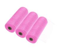 sourcing map 3pcs 10 Inch Poly Burlap Mesh for Wreath, Decorative Mesh Fabric Ribbon 10 Yard for Fall Easter Christmas Flower Bow, Pink