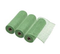 sourcing map 3pcs 10 Inch Poly Burlap Mesh for Wreath, Decorative Mesh Fabric Ribbon 6.4 Yard for Fall Easter Christmas Flower Bow, Lawn Green