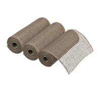 sourcing map 3pcs 10 Inch Poly Burlap Mesh for Wreath, Decorative Mesh Fabric Ribbon 6.4 Yard for Fall Easter Christmas Flower Bow, Linen