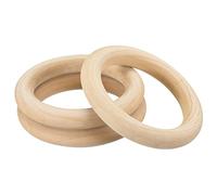 sourcing map 3Pcs 100mm(4-inch) Natural Wood Rings, 15mm Thick Smooth Unfinished Wooden Circles for DIY Crafting, Knitting, Macrame, Pendant