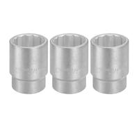sourcing map 3pcs 12 Points Socket 3/4" Drive 29mm Metric Shallow Impact Socket 2.2" (55mm) Long 40CR-V Steel Zinc Plating for Home Auto Nuts Bolts Repair