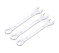 sourcing map 3pcs 13mm Thin Combination Wrench with Offset 6-Point End and 15° Angled Open End Multi-Function Metric Mirror-Chrome Plated High Carbon Steel Spanners for Maintenance and Repairs