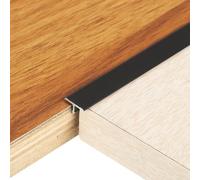 sourcing map 3Pcs 2.9ft x 0.39" t Molding Floor Transition Strips, Aluminium Alloy Vinyl Flooring Gap Trim for Joining Laminate Planks Tiles Floor Gaps, Black