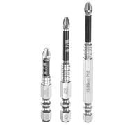 sourcing map 3pcs #2 Anti Slip Phillips Impact Screwdriver Bit PH2 1/4" Hex Shank 50+70+90mm Magnetic Cross Head Drill Bits Chrome Plated S2 Steel Screw Driver Power Electric Tools