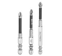 sourcing map 3pcs #2 Anti Slip Phillips Impact Screwdriver Bit PH2 1/4" Hex Shank 65+70+90mm Magnetic Cross Head Drill Bits Chrome Plated S2 Steel Screw Driver Power Electric Tools
