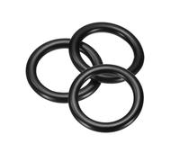 sourcing map 3Pcs 21mm OD. 15mm ID. 3mm Width O-Rings, 304 Stainless Steel Solid Welded Seamless O-Ring Decorative Connecting for Macrame, Hanging Slings Rope, Black