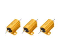sourcing map 3pcs 25W 0.01 Ohm 5% Aluminum Housing Case Resistor, Wirewound Resistors Screw Tap Chassis Mounted, Gold