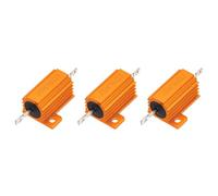 sourcing map 3pcs 25W 16 Ohm 5% Aluminum Housing Case Resistor, Wirewound Resistors Screw Tap Chassis Mounted, Gold