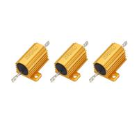 sourcing map 3pcs 25W 200 Ohm 5% Aluminum Housing Case Resistor, Wirewound Resistors Screw Tap Chassis Mounted, Gold