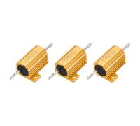 sourcing map 3pcs 25W 500 Ohm 5% Aluminum Housing Case Resistor, Wirewound Resistors Screw Tap Chassis Mounted, Gold