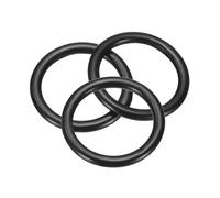 sourcing map 3Pcs 26mm OD. 20mm ID. 3mm Width O-Rings, 304 Stainless Steel Solid Welded Seamless O-Ring Decorative Connecting for Macrame, Hanging Slings Rope, Black