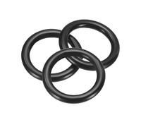 sourcing map 3Pcs 28mm OD. 20mm ID. 4mm Width O-Rings, 304 Stainless Steel Solid Welded Seamless O-Ring Decorative Connecting for Macrame, Hanging Slings Rope, Black