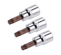 sourcing map 3pcs 3/8" Drive x T40 Torx Bit Socket, S2 Steel Bits CR-V Sockets 38mm Length Use with Ratchet Wrench, Slide Bar, Extension Rod