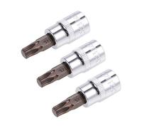 sourcing map 3pcs 3/8" Drive x T45 Torx Bit Socket, S2 Steel Bits CR-V Sockets 38mm Length Use with Ratchet Wrench, Slide Bar, Extension Rod