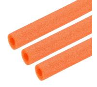 sourcing map 3pcs 3/8" ID Pipe Insulation Foam Tube, Foam Pipe Tubing Covers 0.79" OD Wrap Roll Bar Tubing 3.3FT Long - Heat Preservation for Handle Heat Water/Pipe Freeze Protection, Orange