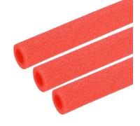 sourcing map 3pcs 3/8" ID Pipe Insulation Foam Tube, Foam Pipe Tubing Covers 0.79" OD Wrap Roll Bar Tubing 3.3FT Long - Heat Preservation for Handle Heat Water/Pipe Freeze Protection, Red
