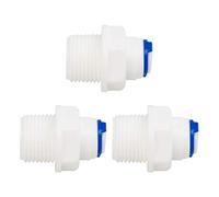 sourcing map 3pcs 3/8 Inch BSP Male to 1/4 Inch OD Straight Quick Connect Water Purifiers Tube Fittings Push Connector Water Hose for RO Reverse Osmosis Systems