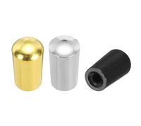 sourcing map 3Pcs 3 Way Guitar Toggle Switch Tip, M3.5 Brass Threaded Toggle Pickup Switch Knob Tip for LP Electric Guitar Replacement Parts, Black/Silver/Gold