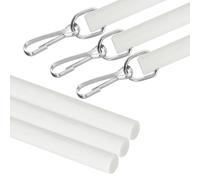 sourcing map 3Pcs 30" Acrylic Drapery Wand, Invisible Curtain Pull Rod with Hook, Universal Tilt Wand Replacement Part for High Hanging Curtain Opening-Closing, Clear