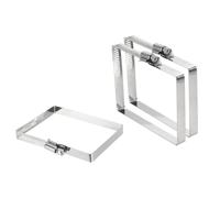 sourcing map 3Pcs 304 Stainless Steel Rectangular Hose Clamp, Adjustable 3.9 x 3 Inch Square Worm Gear Duct Pipe Tube Clamps for Ducting Bracket Cable Tray Bridge Project Systems, Silver