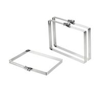 sourcing map 3Pcs 304 Stainless Steel Rectangular Hose Clamp, Adjustable 5.9 x 3.9 Inch Square Worm Gear Duct Pipe Tube Clamps for Ducting Bracket Cable Tray Bridge Project Systems, Silver