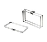 sourcing map 3Pcs 304 Stainless Steel Rectangular Hose Clamp, Adjustable 5.9 x 3 Inch Square Worm Gear Duct Pipe Tube Clamps for Ducting Bracket Cable Tray Bridge Project Systems, Silver