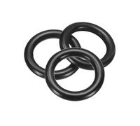 sourcing map 3Pcs 30mm OD. 20mm ID. 5mm Width O-Rings, 304 Stainless Steel Solid Welded Seamless O-Ring Decorative Connecting for Macrame, Hanging Slings Rope, Black