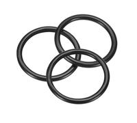 sourcing map 3Pcs 31mm OD. 25mm ID. 3mm Width O-Rings, 304 Stainless Steel Solid Welded Seamless O-Ring Decorative Connecting for Macrame, Hanging Slings Rope, Black