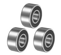 sourcing map 3Pcs 3202-2RS/5202-2RS Double Row Sealed Angular Contact Ball Bearing, 15 x 35 x 15.9mm Ball Bearings for Electric Motor, Pumps, Compressors, Agricultural Machinery