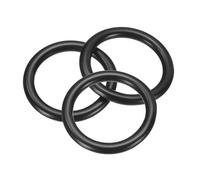 sourcing map 3Pcs 33mm OD. 25mm ID. 4mm Width O-Rings, 304 Stainless Steel Solid Welded Seamless O-Ring Decorative Connecting for Macrame, Hanging Slings Rope, Black