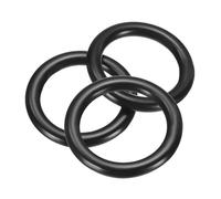 sourcing map 3Pcs 35mm OD. 25mm ID. 5mm Width O-Rings, 304 Stainless Steel Solid Welded Seamless O-Ring Decorative Connecting for Macrame, Hanging Slings Rope, Black