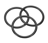 sourcing map 3Pcs 36mm OD. 30mm ID. 3mm Width O-Rings, 304 Stainless Steel Solid Welded Seamless O-Ring Decorative Connecting for Macrame, Hanging Slings Rope, Black