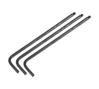 sourcing map 3pcs 3mm Ball End Hex Key Wrench, Metric L Shaped Long Arm CR-V Repairing Tool for Bikes Furniture Repair, Black